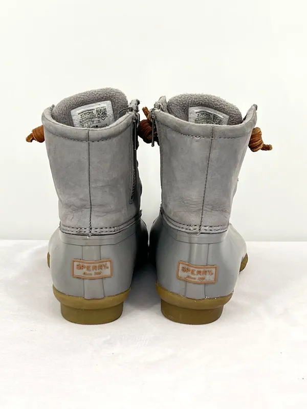 Sperry Saltwater Mainsail Leather Duck Boots Gray Size 6.5 - Image 8