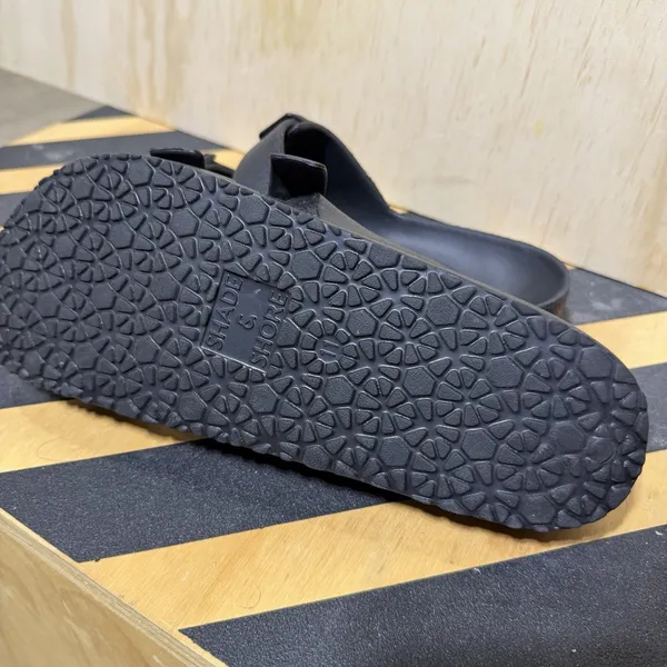 Black Double Strap Slide Sandals Womens Size 11 Buckle‎ Comfort Casual Slip On - Image 6