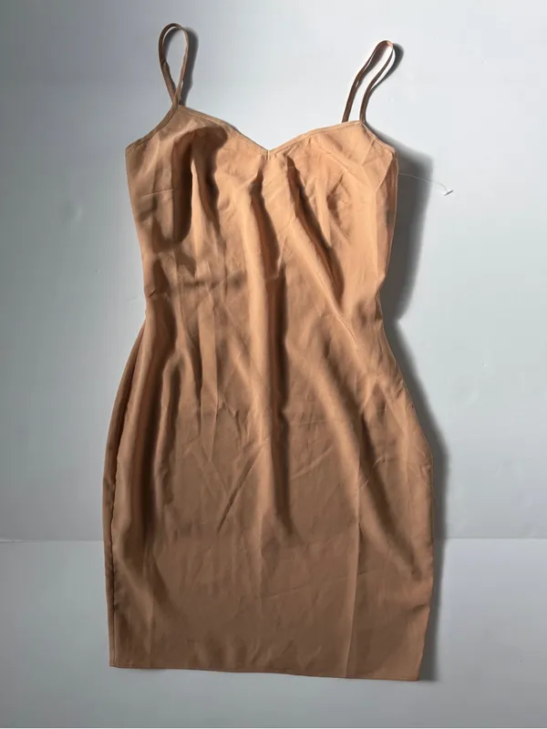 Nadine Merabi Nude Satin Slip Mini Dress XS US 2 NWOT - Image 2