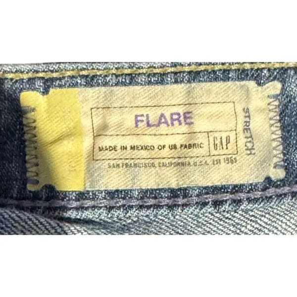 Gap Women's Jeans Flare Stretch Mid-Rise Medium Wash Denim Pants‎ Mexico Sz. 8R - Image 10