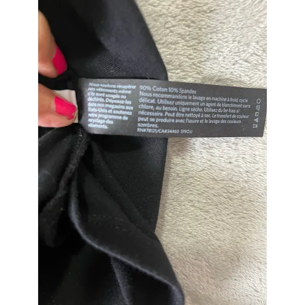 Eileen Fisher Cotton Stretch Jersey Black Round Neck Dress Minimalist Capsule MD - Image 7