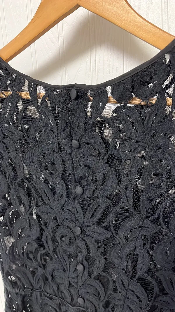International Concepts Black Lace Peplum Blouse.Buttons - Image 8