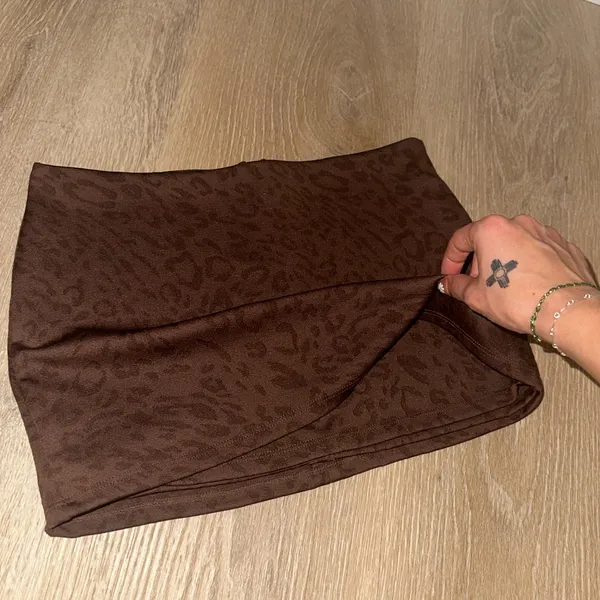 Brown Leopard Print MicroMini Skirt Size XS - Image 4