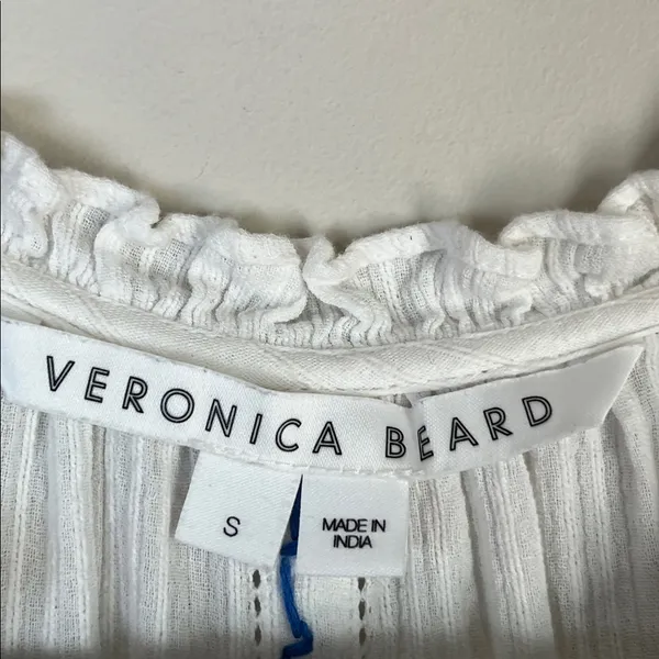 Veronica Beard Embroidered Mini Bobo Dress Gauze Cotton Sz Small‎ - Image 5