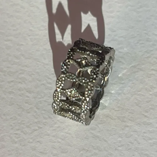 Vintage silver tone ring with rhinestones size 6.5 - Image 7