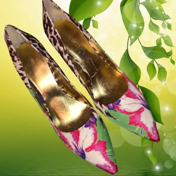 Nine West beautiful animal/floral heels - Image 7
