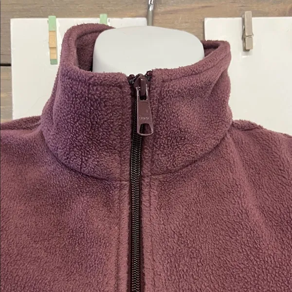 Columbia Mauve Sleeveless Mock Neck Zip-Up Pockets Fleece Vest Medium - Image 5