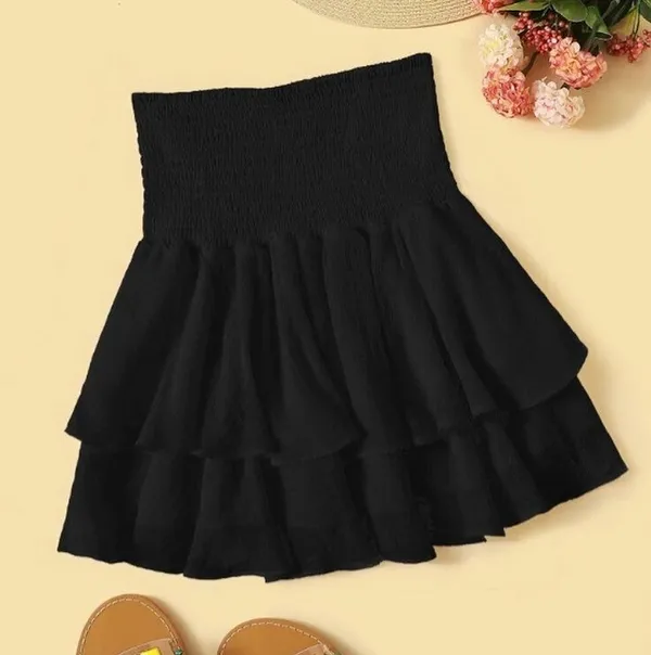 Smocked High Rise Mini Skirt 🖤 Black Size XS - Image 2