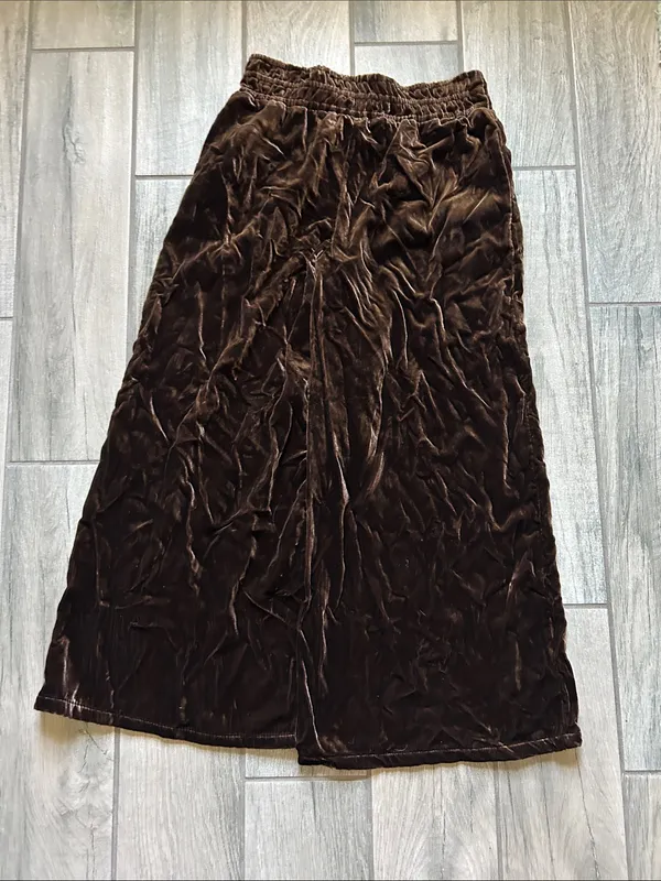 Anthropologie Brown Velvet Wide-Leg Pants - Image 4
