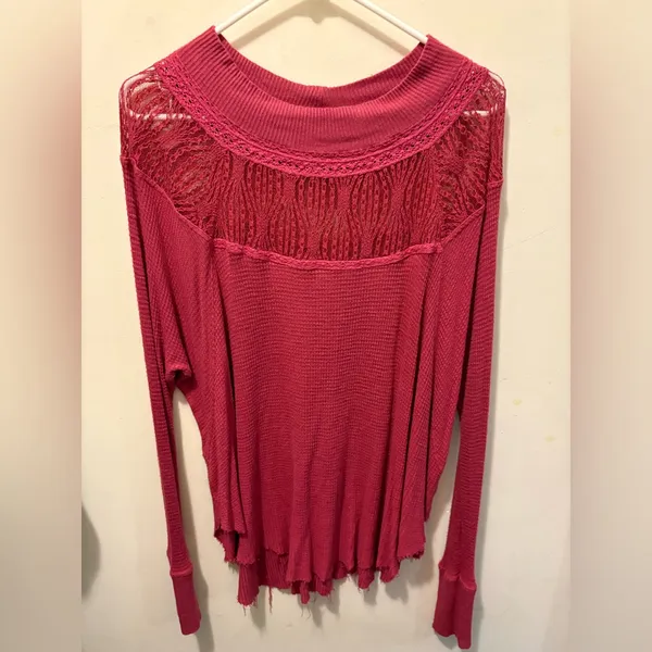 Free People Spring Valley lace trim top size‎ small - Image 6