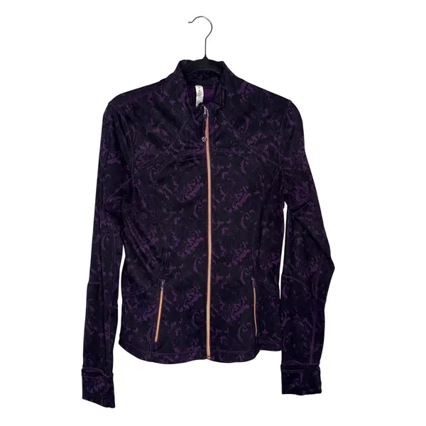 Lululemon Forme Baroque Deep Zinfandel Print Full Zip Jacket‎ Women's Size 8 - Image 5