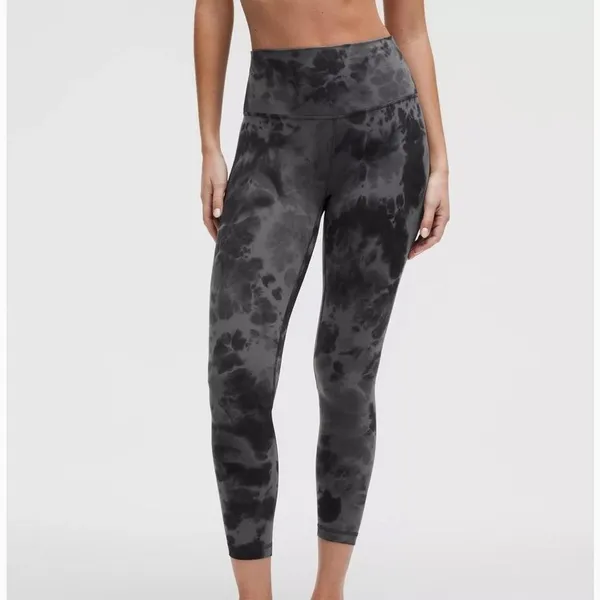LULULEMON Align‎ Crop Leggings 21" in Diamond Dye Pitch Grey Graphite Size 4 - Image 3