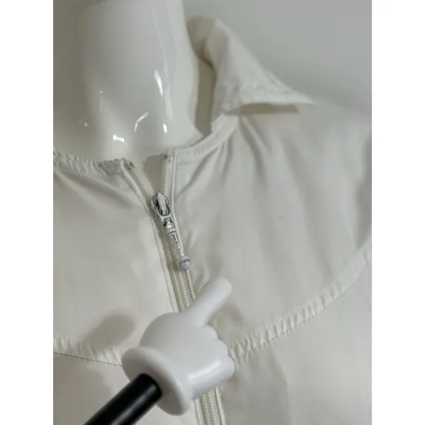 Vintage 90s Nike White Track Jacket Women’s Aztec Sun Embroidered Windbreaker S - Image 8