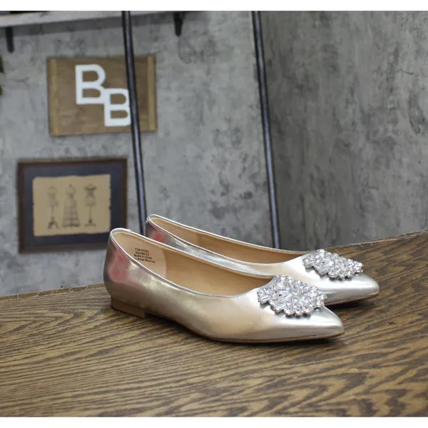 NWT Journee Collection Slip On Pointed Toe Ballet Dress Flats Silver Gray 5.5W - Image 2