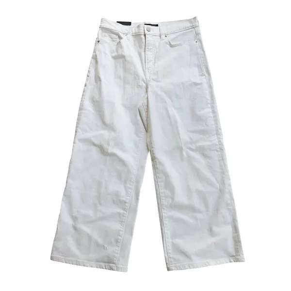 Banana Republic Womens 30/10 High Rise Wide Leg Crop Jeans Pure White 862762 - Image 3