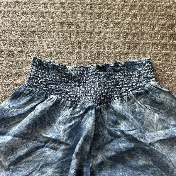 Thread & Supply Elastic Waist Blue Flowy Shorts‎ Womens Size Small S Summer Pool - Image 2