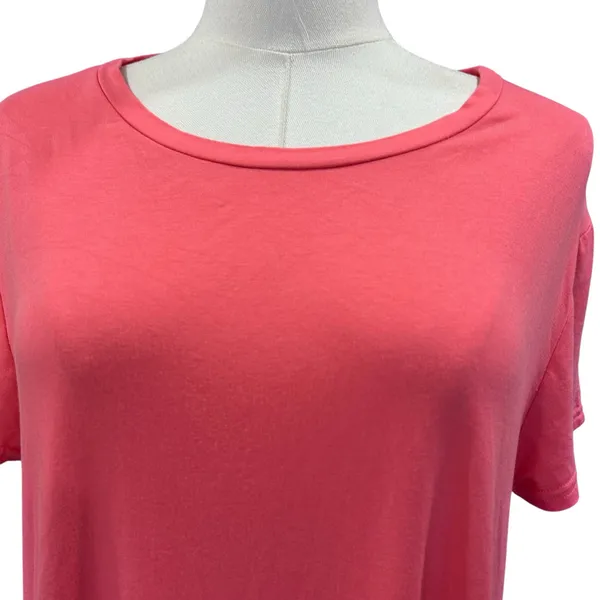 Piko 1988 Bamboo Coral Dress Boho Lagenlook Casual Cap Sleeve Pockets Size LG - Image 2