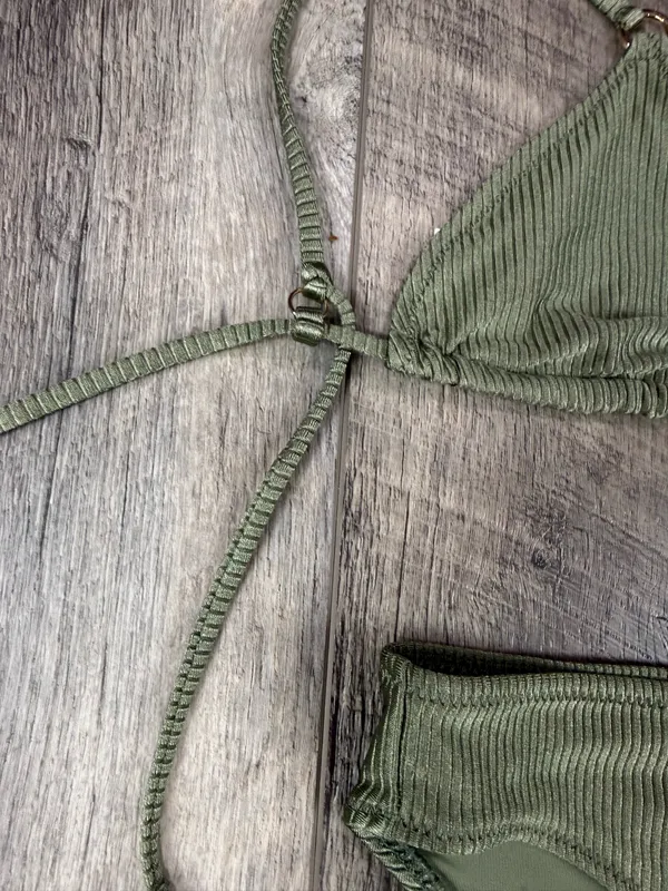 Aerie Olive Ribbed Bikini Set  - Image 5
