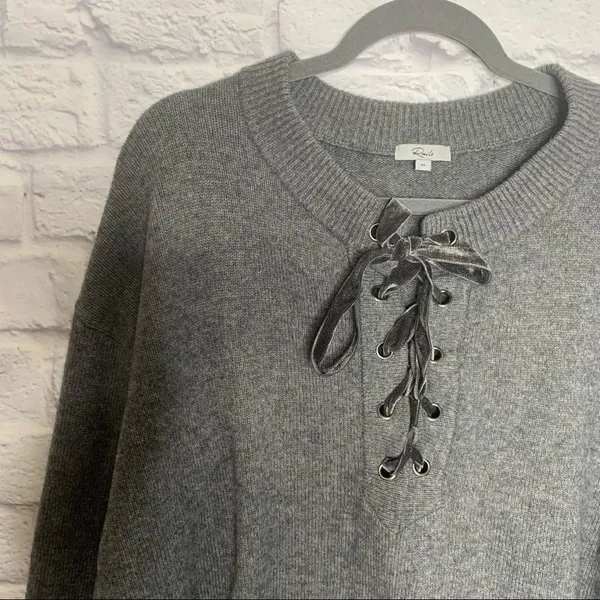 Rails Cashmere Wool‎ Blend Olivia Lace Up Sweater C32 - Image 9