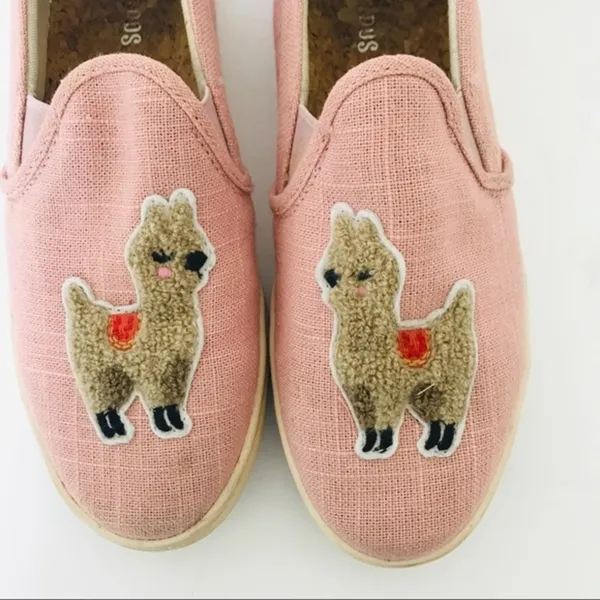 Soludos Dusty Pink Llama Slip On‎ Sneakers Shoes 8 - Image 5
