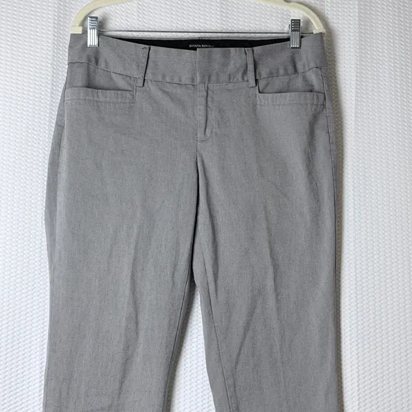 Banana Republic Jackson Fit Trousers Women 8 Gray Ankle Length Stretch‎ Workwear - Image 3
