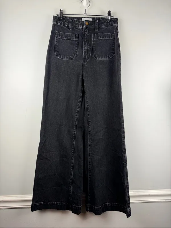 Rolla’s Sailor High Rise Wide Leg Jeans black denim size 26 - Image 2