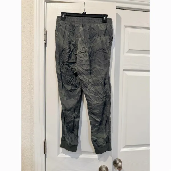 Jogger Pants Womens XS Green Gray Camo Elastic Waist Pockets - Image 5