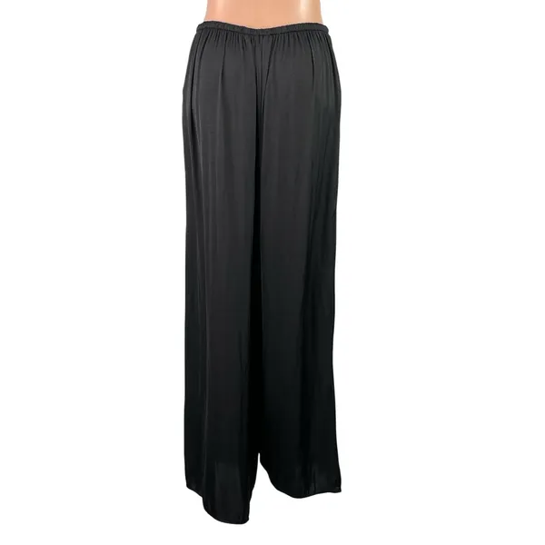 Zara Women's Black Drawstring High Waisted Wide Leg Baggy Trousers Pants Size M - Image 3
