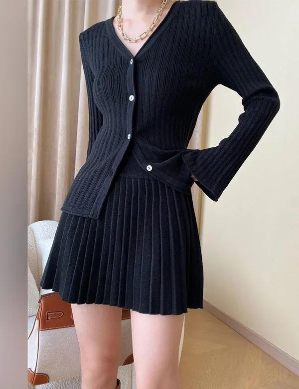 Commense Leisure Long Sleeve Two Piece Skirt Set size M - Image 2