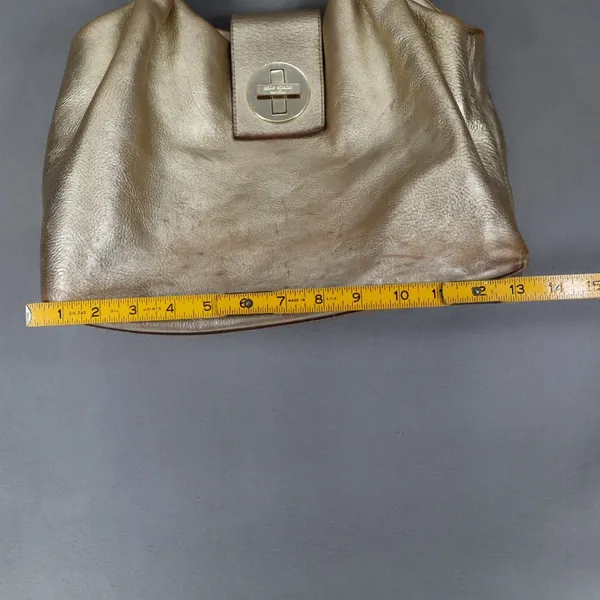KATE SPADE‎ Gold Pebbled Leather Bexley Stevie Satchel Shoulder Bag Turn Lock - Image 13