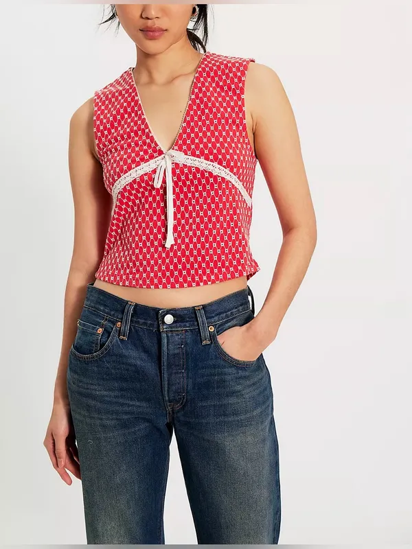 NWOT Free People Good Graces Top - red combo - XS - Image 5