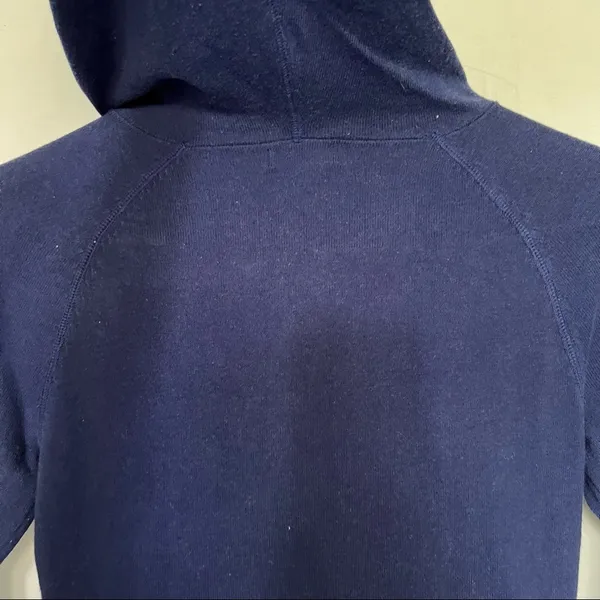 Guess zip up hooded jacket blue with rhinestone logo size small - Image 7