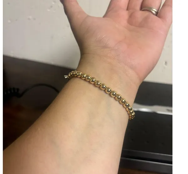 Unbranded Gold tone Beaded MOM Bracelet | Stretch Letter Charm Gift for Mom - Image 2