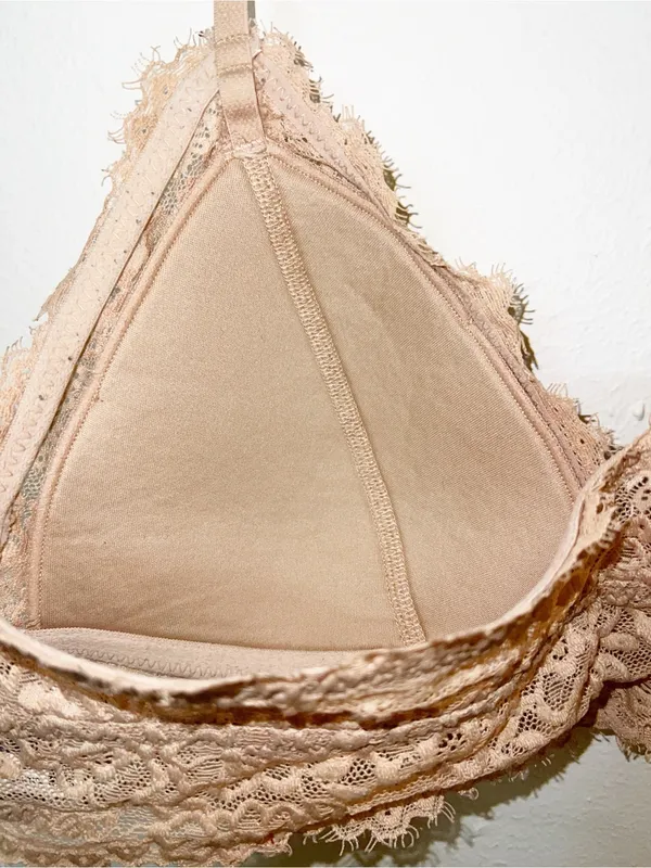 aerie Lace v neck T back nude adjustable straps Bralette - Image 6