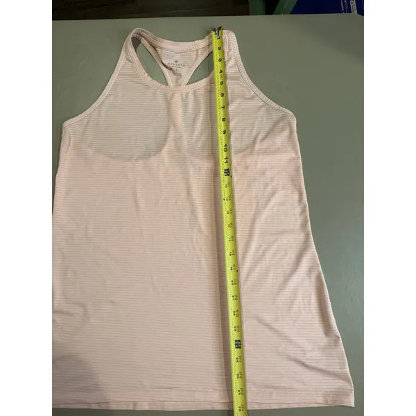 Athleta Racerback Top Women’s Large L Striped Peach pink Performance Yoga Gym - Image 6