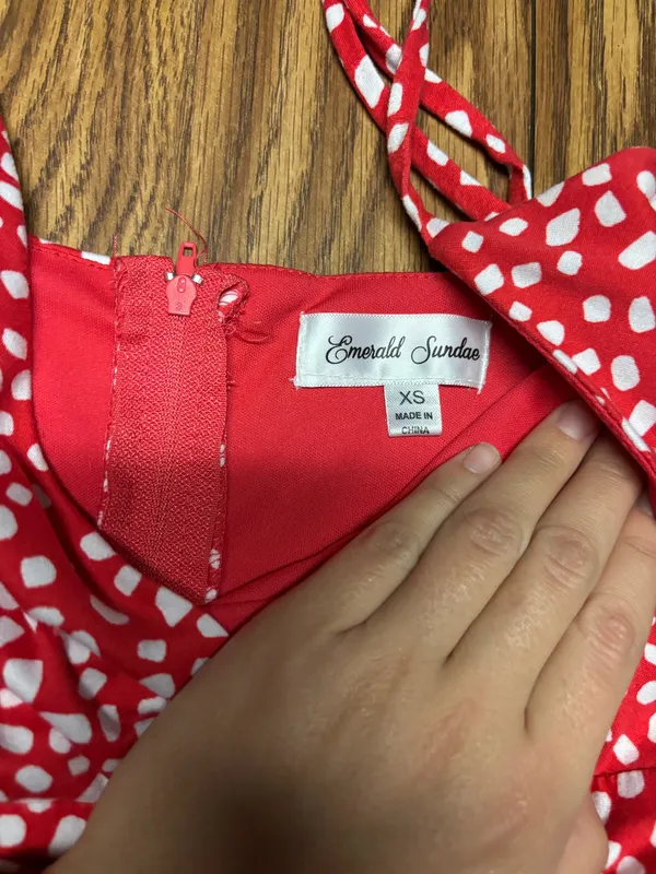 Red Polka Dot Romper Dry Goods - Image 2