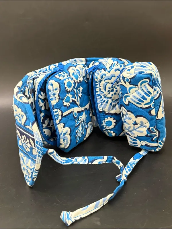 VERA BRADLEY Blue Lagoon Quilted Floral All Wrapped Up Jewelry Cosmetic Bag - Image 2