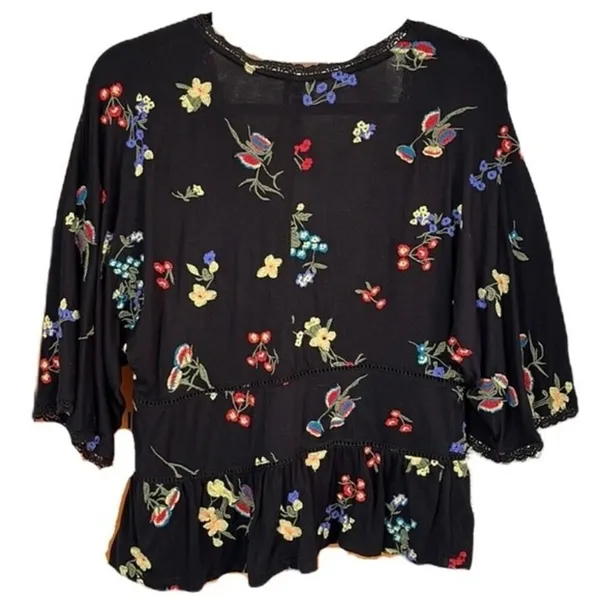 Anthropologie Parvati Floral Boho Embroidered Top Size Medium‎ - Image 7