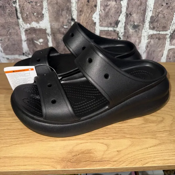 Crocs Classic Crush Sandal Womens 10 Mens 8 Black Platform Slides New NWT - Image 3