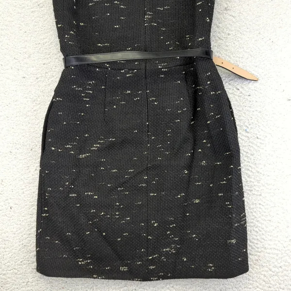 3.1 Phillip Lim Black Tweed Textured‎ Sheath Dress with Belt Size 4 Winter - Image 8