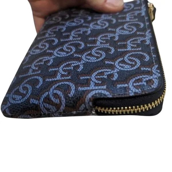 COACH Canvas & Leather Corner Zip Wristlet Small Wallet Clutch CF548 New w/ Tag - Image 7