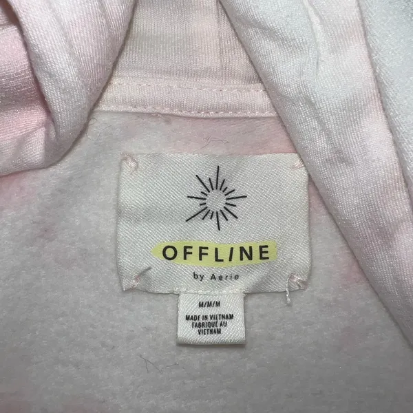 Aerie - Pink Tie Dye Cropped Hoodie - Medium - Image 2