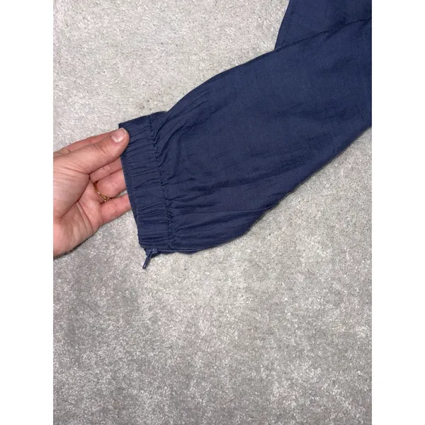 VINCE Pleated Slouchy Cropped Zip Leg‎ Pants Trousers Navy Blue 6 Ankle Zip - Image 4