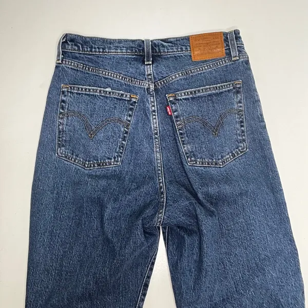 Levi’s Ribcage Straight Ankle Button Fly Jeans Medium Blue Wash 30 - Image 10