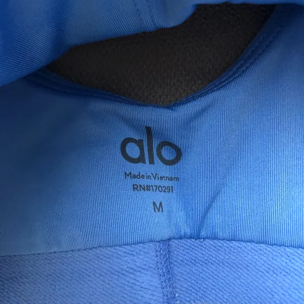 Alo Yoga Airbrush Heart Throb Bra Crystal Clear Blue/White M - Image 9