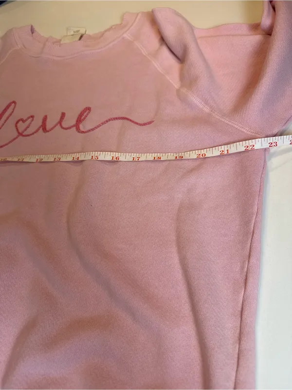 I.S.M.B.S‎ Pink 'love' Embroidered Crewneck Sweatshirt Size L - Image 10