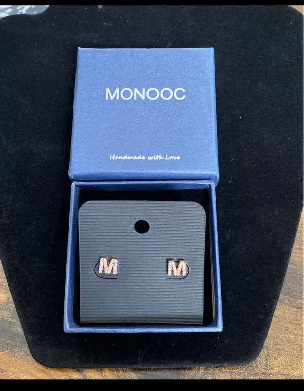 Monooc Letter “M” Earrings - Image 2