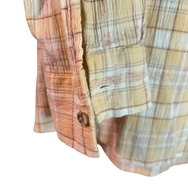 Mix& Match Guido Pellegpini Med Top Button Down Plaid Pale Yellow Office Wear - Image 6