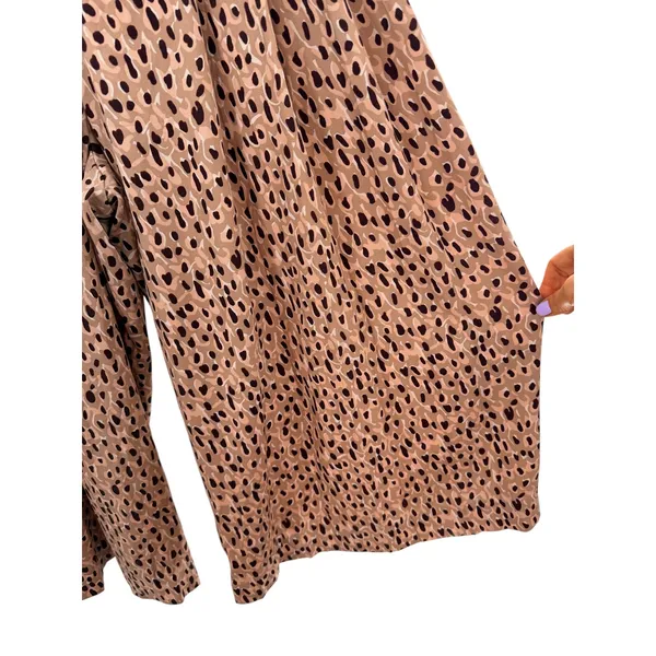 Anthropologie Isobel Pleated Wide Leg Leopard‎ Print Trouser Pant Elastic XL - Image 6