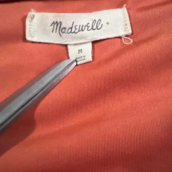 Madewell Velvet Top Womens Medium‎ Burnt Orange Short Sleeve Relaxed Fit - Image 4